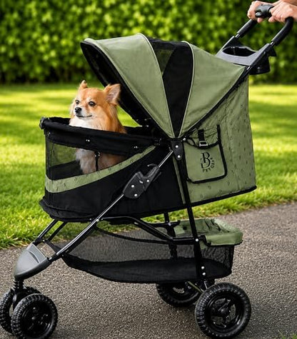 Pet Gear No-Zip Special Edition 3 Wheel Pet Stroller, Spring Meadow