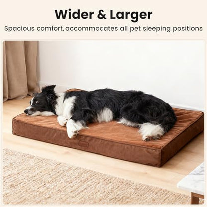 OhGeni Orthopedic Waterproof Med Large Dog Bed, Memory Foam, 36 inch(Brown)