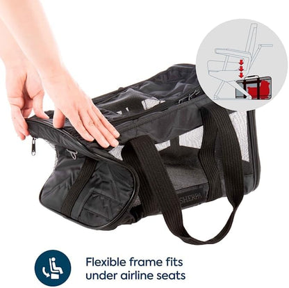 Sherpa Deluxe Guaranteed On Board Soft Sided Dog & Cat Carrier, Black, Medium
