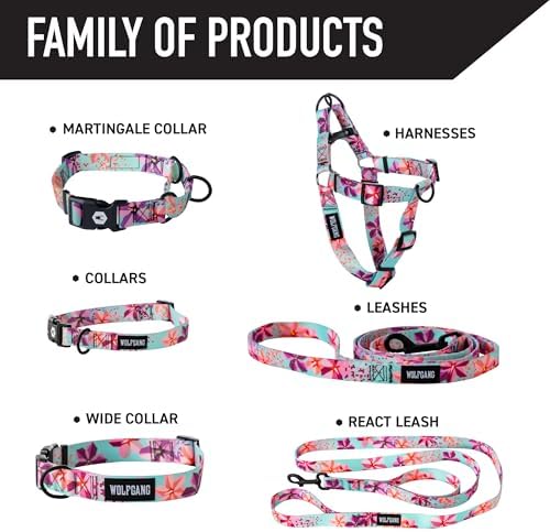 Wolfgang Heavy Duty Adjustable Dog Harness, Pull-Tested to Over 800 lbs for Walking & Training, DigiFloral Print, Large
