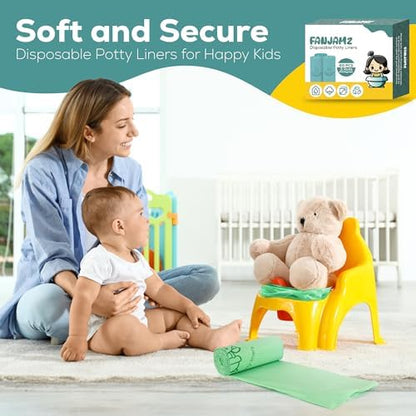 [80 Count] Potty Bags for Portable Toilet - OK Compost Certified Bathroom Trash Can Bags - 5 Liters Leak-Proof Perfect Disposable Potty Liners for Toddlers & Pets