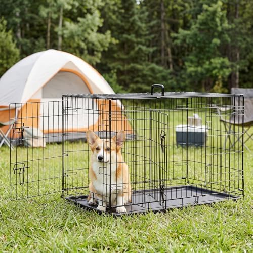 Sweetcrispy 36 Inch Dog Crate, Medium Dog Cage, Foldable Puppy Pet Kennel