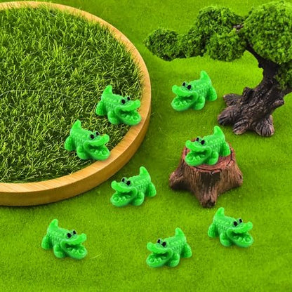 Cute Tiny Big Mouth Crocodile Resin Silicone Mold Micro Dollhouse Animal Epoxy Casting Mold for DIY Resin Art Fairy Garden Miniatures Landscape Crafts Decor(12-Cavity)