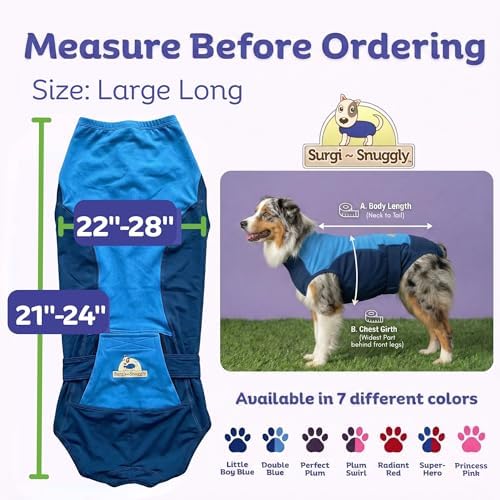Surgi Snuggly Dog Surgery Recovery Suit, Cone Alternative, Spay/Neuter LL
