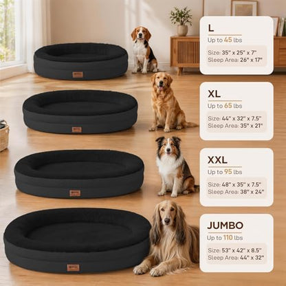 Waterproof Orthopedic Dog Bed for Medium Dogs, Black