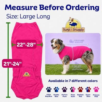 Surgi Snuggly Dog Surgery Recovery Suit, Cone Alternative, Spay/Neuter LL