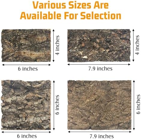 Reptile Cork Bark Bedding 6PCS Bearded Dragon Climbing Wall Mat