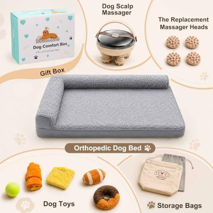 Orthopedic Dog Bed for Large Dog Senior Dog with Dog Massager, Pet Toys,44"