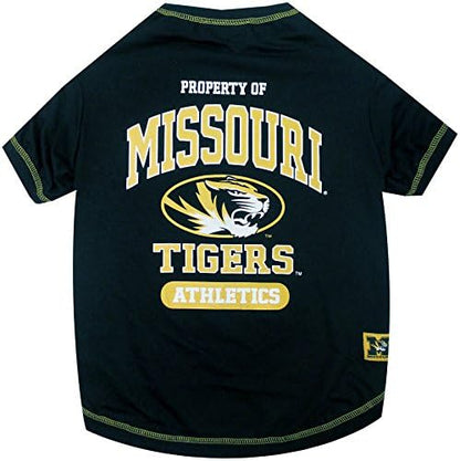 Pets First Collegiate Missouri Tigers Dog T-Shirt, Large. - Licensed Shirt for Pets Team Colored with Team Logos.- Premium Stretchable Materials for The Comfrot of Your Dog & Cat.