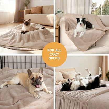 Luciphia Waterproof Blanket for Large Dog, Reversible Sherpa Couch Cover