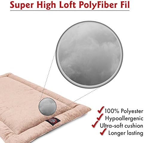 Majestic Pet Dog Crate Mat - Machine Washable Soft Plush Pet Bed Pad for Crates & Kennels | USA Crafted | 30"x21" Villa Pearl