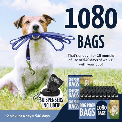 Reli. Dog Poop Bags Rolls (1080 Pack, 72 Rolls) Black