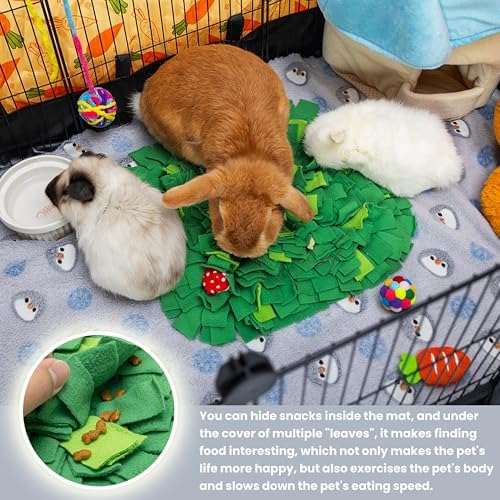 Rabbit Foraging Mat, Interactive Bunny Snuffle Feeding Toy