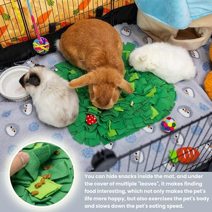 Rabbit Foraging Mat, Interactive Bunny Snuffle Feeding Toy