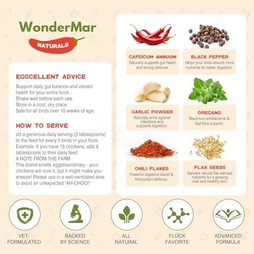 Naturals Armor Chicken Dewormer Powder, Chili Mix Wormer for Laying Hens