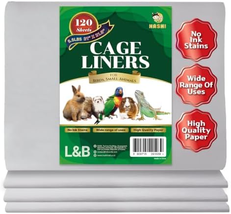 HA SHI Bird Cage Liners, 120 Unscented Newsprint Sheets, 31 x 21.5 in Large