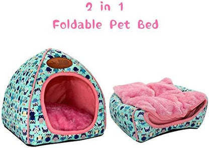 Guinea Pig Bed Hideout, Washable Hamster Cave for Small Animals