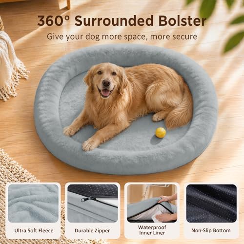 Waterproof Orthopedic Dog Bed for Medium Dogs, Silver
