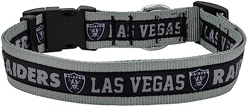 Pets First NFL Raiders Licensed PET COLLAR, Extra Large - Heavy-Duty, Strong, and Durable Dog Collar. Available in 31 Football Teams and 4 Sizes