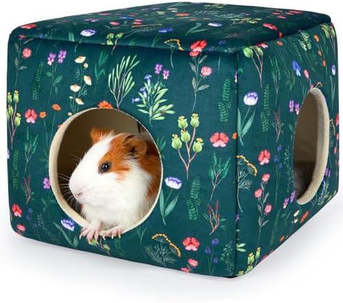 Bienbee Guinea Pig Hideout, Washable Plush House for Small Animals