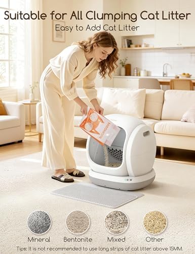 Meowant Self Cleaning Cat Litter Box for Multiple Cats Kittens Senior Pets