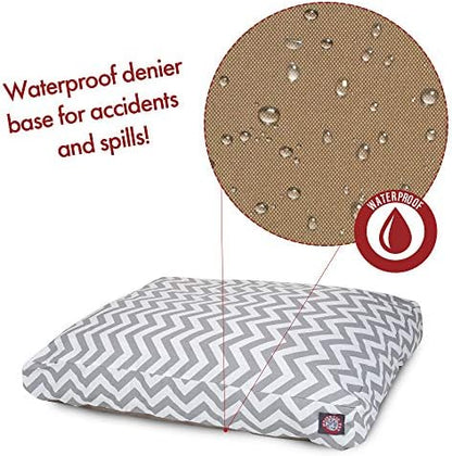 Majestic Pet Rectangular Dog Bed, Large, 44x36x5 in, Washable, Gray
