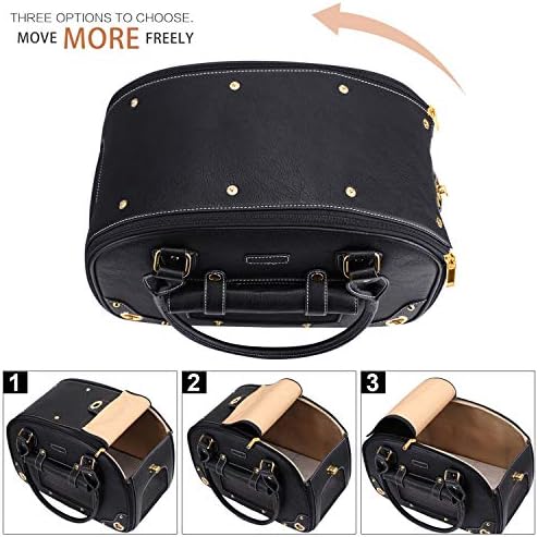 Dog Carrier Purse, Pet Carrier, Waterproof Premium Leather Pet Travel Portable Bag Carrier for Cat and Small Dog Home & Outdoor Medium Black