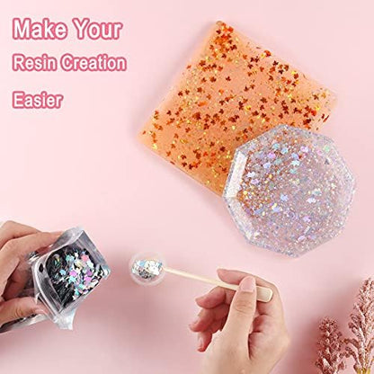 Renfio Holographic Unicorn Confetti Glitter for Resin,1.75 Oz 50g