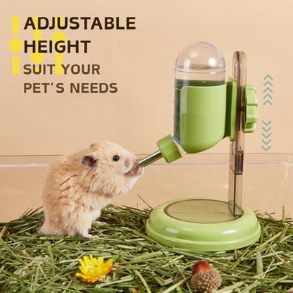 Hamster Water Bottle with Stand, 4oz Water Dispenser for Syrian Dwarf Hamsters Gerbils Mice Rats Degus (Gray)