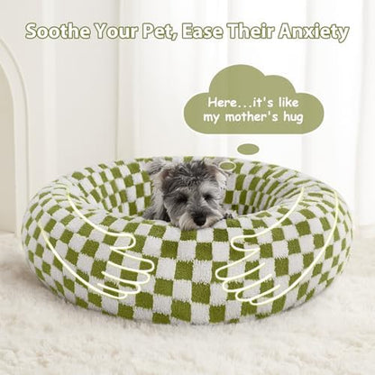 BFPETHOME Medium Washable Cozy Donut Dog Beds for Dogs