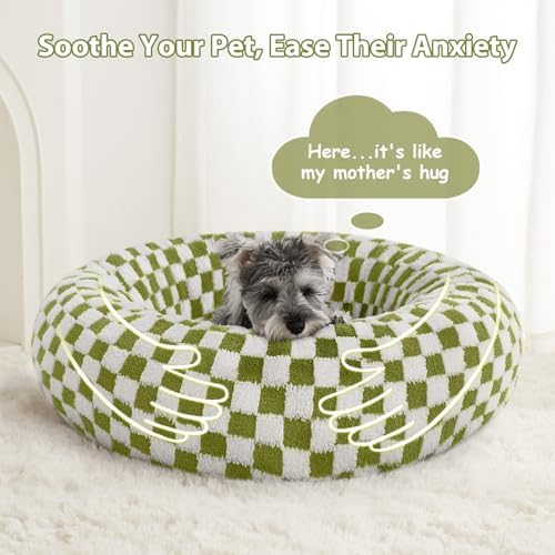 BFPETHOME Large Washable Cozy Donut Dog Beds for Dogs