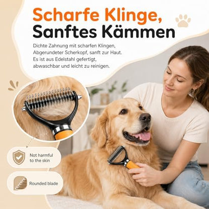 Pet Grooming Brush, Pets Knotted Dog Grooming, Pets Knotting Comb, Professional Pet Deshedding Brush, Deshedding Comb Fur Brushes, Shedding Brushes For Dogs And Cats (Orange)