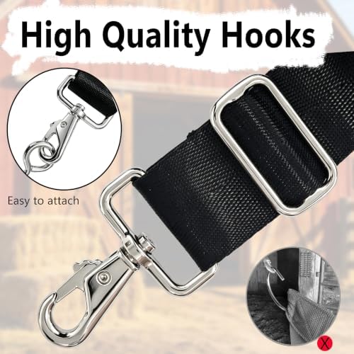 10' x 20" Stall Guards for Horses with Adjustable Straps and Hardware,Black