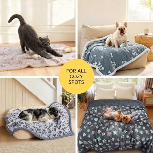 Luciphia Waterproof Dog Blanket Reversible Sherpa Fleece for Small Dogs Cat