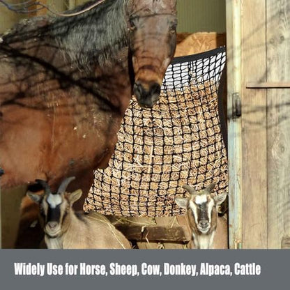 2 PCS Slow Feed Hay Net for Horses,Goats,Sheep,Donkey, Black, 35 x 31 Inch
