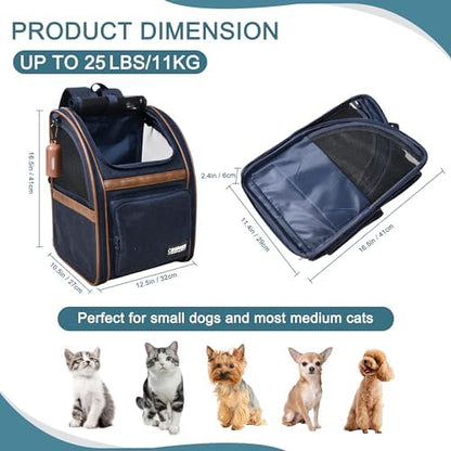 Jespet Pet Backpack Carrier for Small Dog, Soft Car Bed Ideal for Traveling