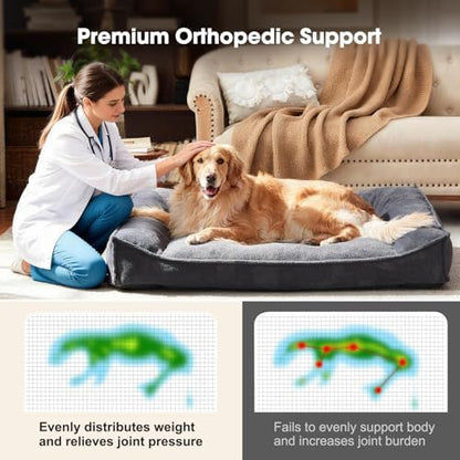 FURTIME Orthopedic Dog Bed Medium Size Dog, Extra Washable Dog Couch 35"