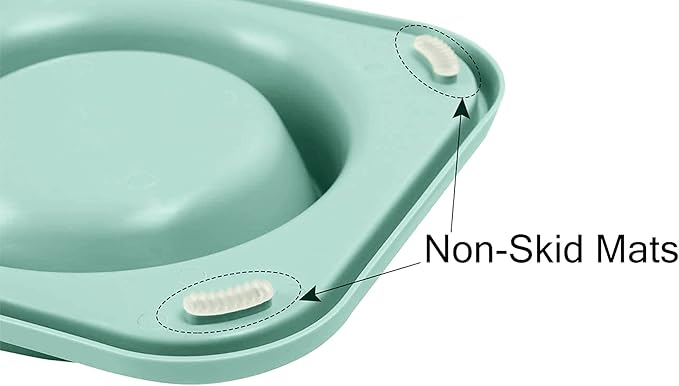 L.D.Dog Cat Food Bowls, Cat Bowls Non-Skid and Non-Spill Silicone Pads with PP Stand, Removable Stainless Steel Food and Water Dishes for Cats, Small Size Dogs