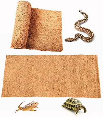 Reptile Carpet Natural Coconut Fiber, 36" x 18" Tortoise Carpet Mat for Pet Terrarium Liner, Reptile Bedding Supplies for Lizard, Snake, Chameleon, Turtle, Bearded Dragon