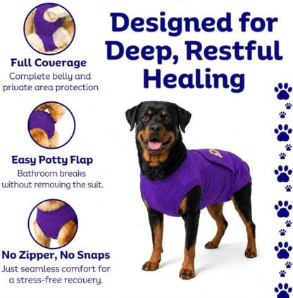 Surgi Snuggly Dog Surgery Recovery Suit, Cone Alternative, Spay/Neuter 2XLS