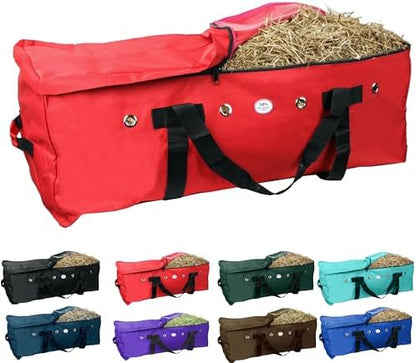 Majestic Ally 1200 D Nylon Fabric Large 44” x 20” x 16” and Extra Large 52" x 27" x21" Heavy-Duty Hay Bale Storage Bag (Red, X-Large)
