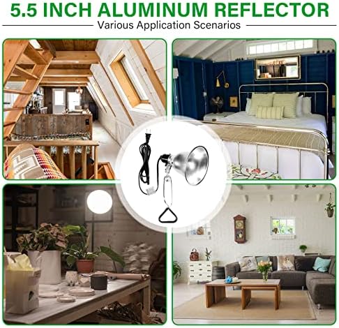Simple Deluxe Clamp Lamp Light with 5.5 Inch Aluminum Reflector up to 60 Watt E26 (no Bulb Included) 6 Feet 18/2 SPT-2 Cord, 1-Pack