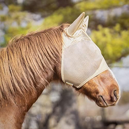 Charlie Horse Fly Masks for Horses with ears, Durable Stretch Horse Fly Mask with Ears, Comfortable Fly Mask for Horses, Equine Fly Mask Horse Eye Protector WITH Horse Supplies Storage Bag, (L) -Horse