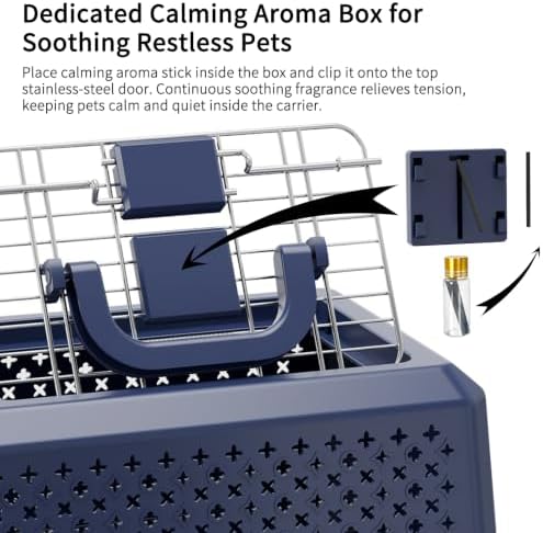 RIZZARI Travel Crate Small Dog Carrier: Secure Door Portable Handle Design