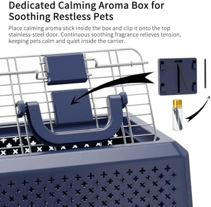 RIZZARI Travel Crate Small Dog Carrier: Secure Door Portable Handle Design