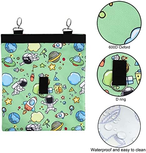 Rabbit Hay Feeder Bag Hanging Hay Rack (Pattern Green, 2 Windows)