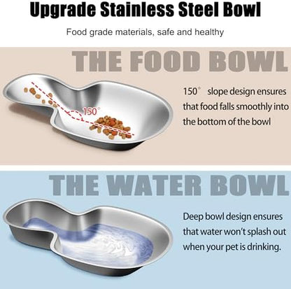 Stainless Steel Automatic Pet Feeder for Small&Medium Pets Automatic Food Feeder and Waterer Stainless Steel Bowls Set 3.8 L, Travel Supply Feeder and Water Dispenser for Dogs Cats Pets Animals