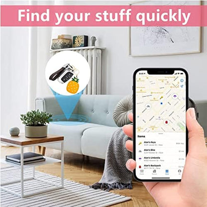 BORKUANA PU Leather Keychain Holder Protective Case Compatible with AirTag