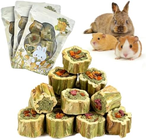 BNOSDM Bunny Chew Toys,Guinea Pig Treats,Natural Small Pet Snacks(10.58oz)