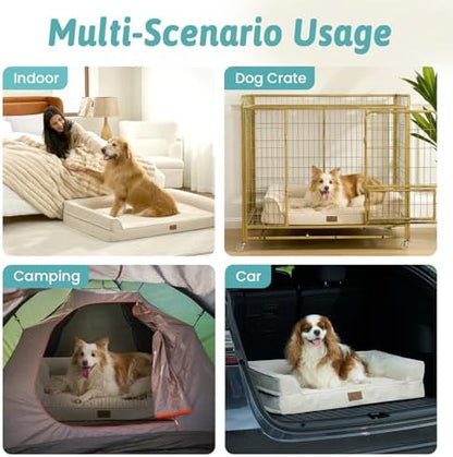 COZY KISS Orthopedic Dog Bed for Extra Large Dogs, U Shaped XXL 48x35 inch